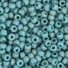 Miyuki rocailles Perlen 8/0 - Opaque glazed frosted rainbow peacock blue 8-4702